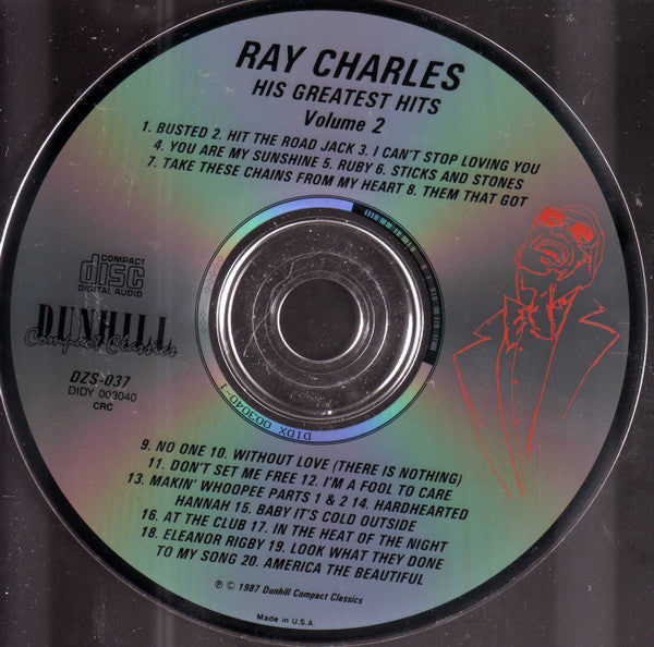 Ray Charles : His Greatest Hits Vol. 2 (CD, Comp, Club, RM, CRC)