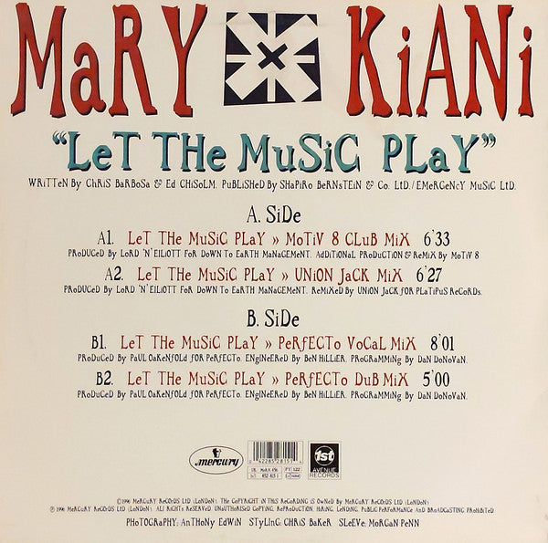 Mary Kiani : Let The Music Play (12")