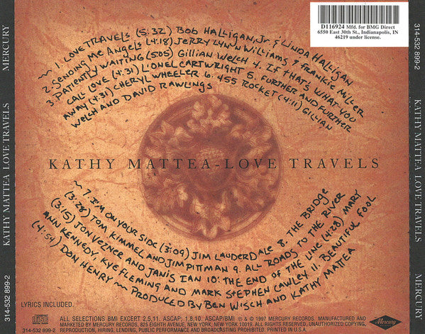 Kathy Mattea : Love Travels (CD, Album, Club)