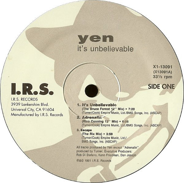 Yen : It's Unbelievable (10")