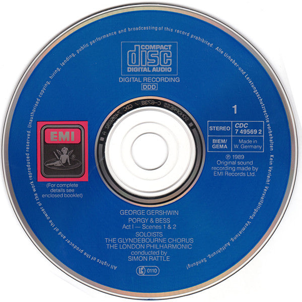 George Gershwin, Willard White, Cynthia Haymon With Damon Evans, Harolyn Blackwell, Bruce Hubbard, Cynthia Clarey, Marietta Simpson, Gregg Baker, Glyndebourne Festival Chorus, London Philharmonic Orchestra, Sir Simon Rattle : Porgy And Bess (3xCD, Album, Sli)