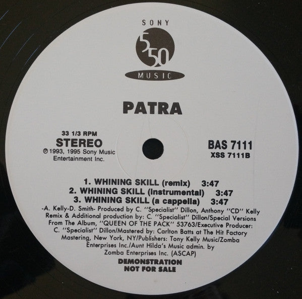Patra : Pull Up To The Bumper / Whining Skill (12", Promo)