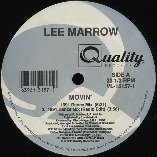 Lee Marrow : Movin' (12")