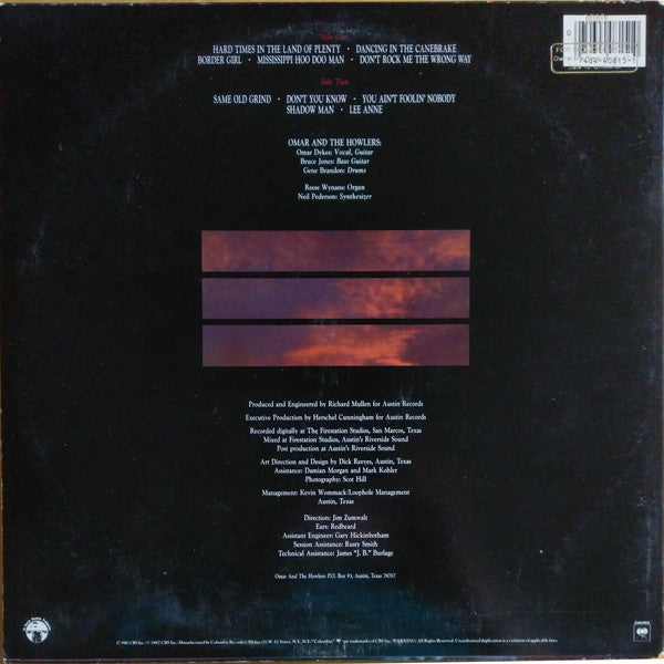 Omar And The Howlers : Hard Times In The Land Of Plenty (LP, Album, Car)