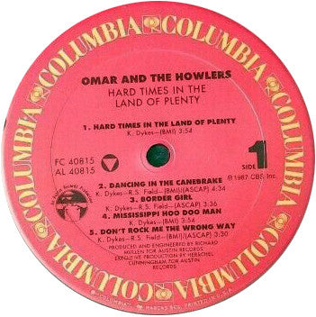Omar And The Howlers : Hard Times In The Land Of Plenty (LP, Album, Car)