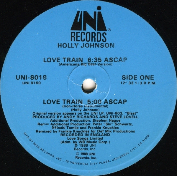 Holly Johnson : Love Train (Previously Unreleased Mixes) (12", Single)