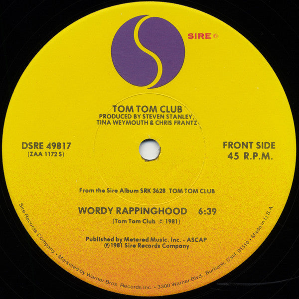 Tom Tom Club : Wordy Rappinghood (12")