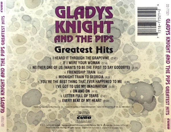 Gladys Knight And The Pips : Greatest Hits (CD, Comp, RP)