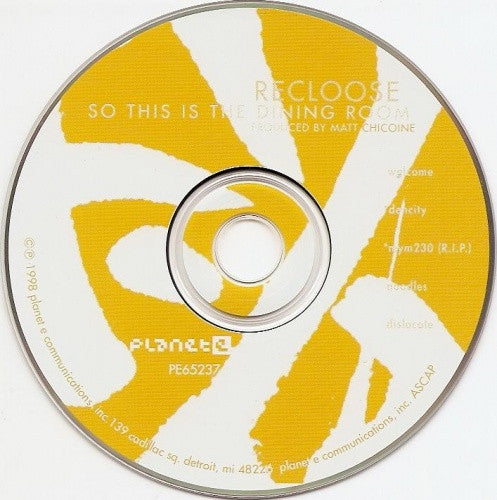 Recloose : So This Is The Dining Room (CD, Maxi)