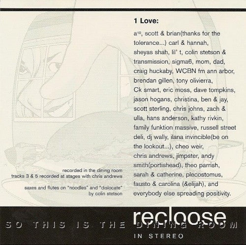 Recloose : So This Is The Dining Room (CD, Maxi)