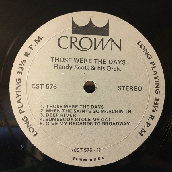 Randy Scott & His Orchestra : Those Were The Days (LP)