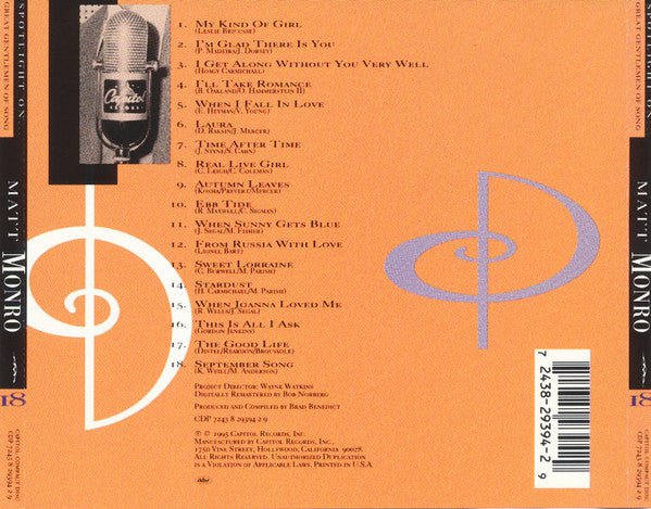 Matt Monro : Spotlight On Great Gentlemen Of Song (CD, Comp, RM)