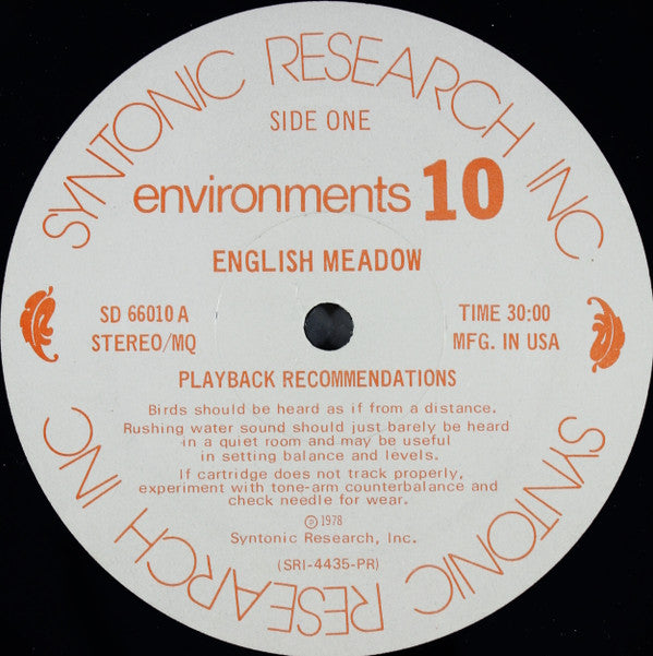 No Artist : Environments (The Magic of Psychoacoustic Sound - Disc 10) (LP, Quad, Ste)