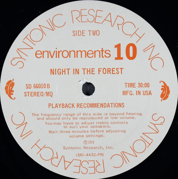 No Artist : Environments (The Magic of Psychoacoustic Sound - Disc 10) (LP, Quad, Ste)