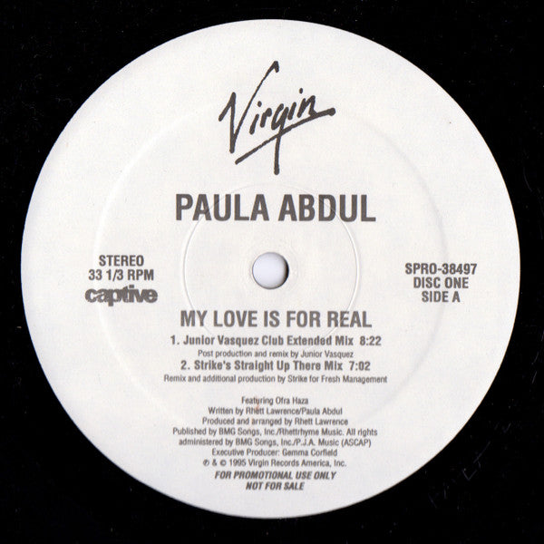 Paula Abdul : My Love Is For Real (2x12", Promo)