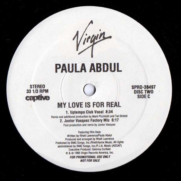 Paula Abdul : My Love Is For Real (2x12", Promo)