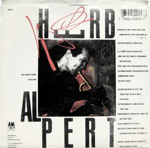 Herb Alpert : Keep Your Eye On Me (7", Single)