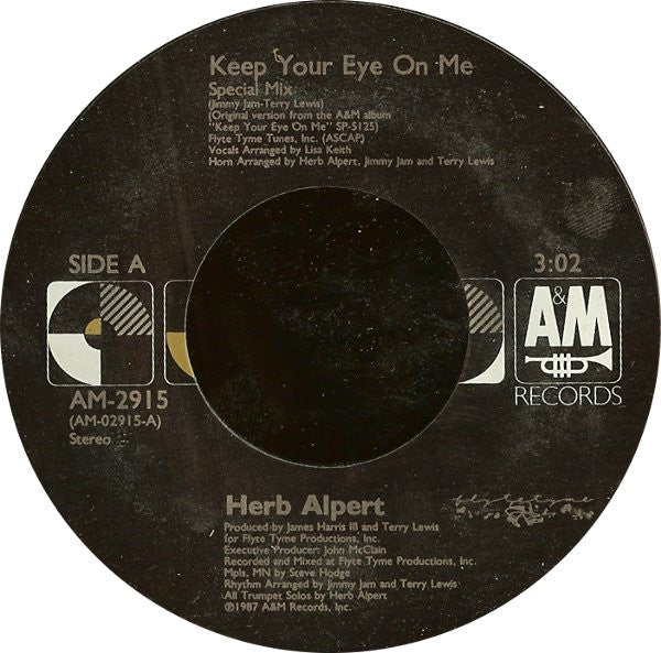 Herb Alpert : Keep Your Eye On Me (7", Single)