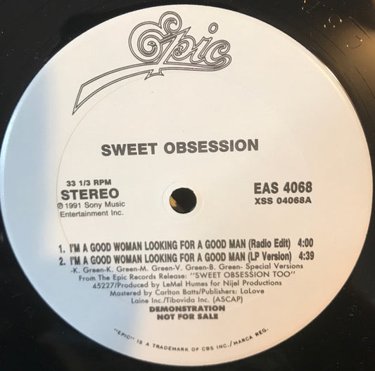 Sweet Obsession : I'm A Good Woman Looking For A Good Man (12", Promo)