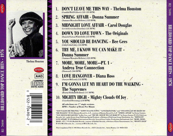 Various : Billboard Top Dance Hits 1976 (CD, Comp)