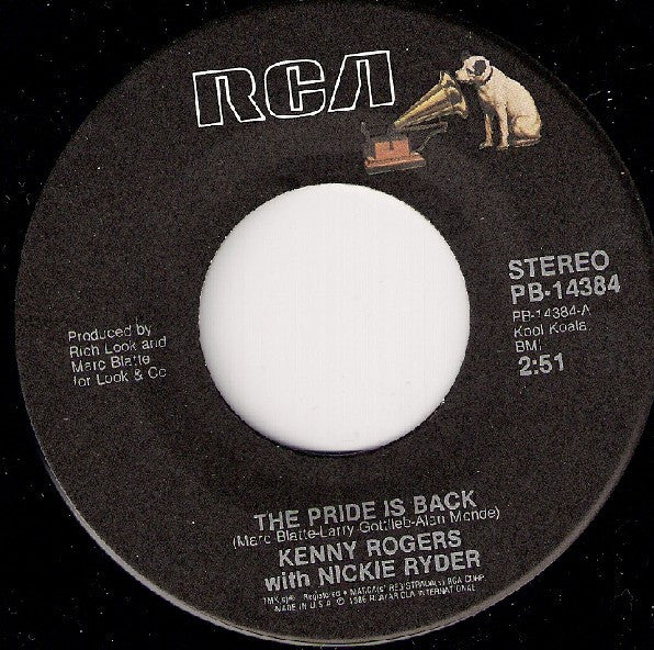 Kenny Rogers With Nickie Ryder : The Pride Is Back / Didn't We? (7", Single, Styrene, Ind)