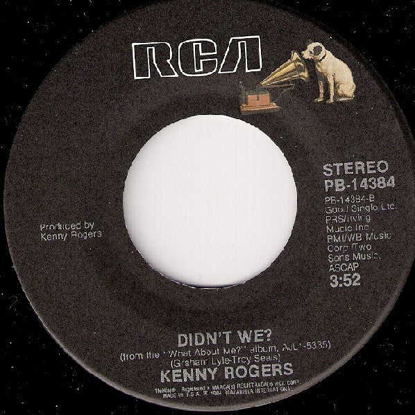 Kenny Rogers With Nickie Ryder : The Pride Is Back / Didn't We? (7", Single, Styrene, Ind)