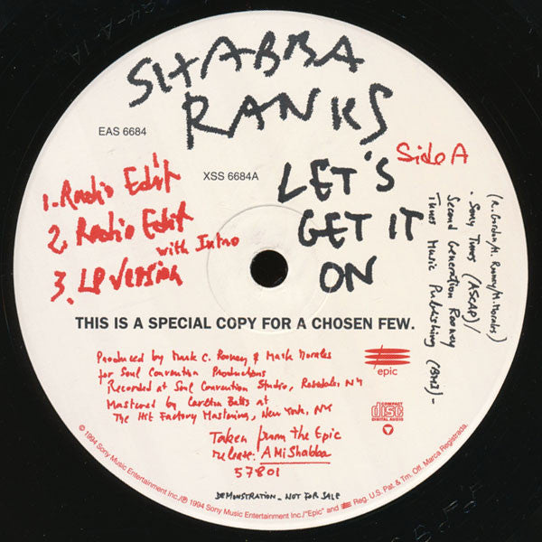 Shabba Ranks : Let's Get It On (12", Promo)