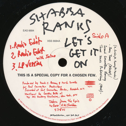 Shabba Ranks : Let's Get It On (12", Promo)