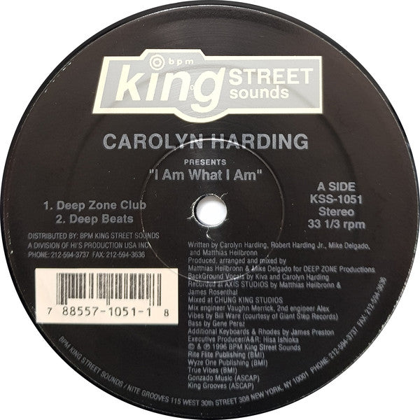 Carolyn Harding : I Am What I Am (12")