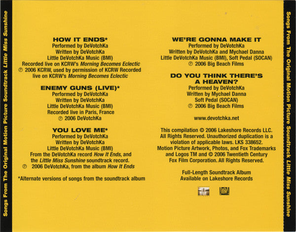 DeVotchKa : Little Miss Sunshine (Songs From The Original Motion Picture Soundtrack) (CD, Comp, Smplr)