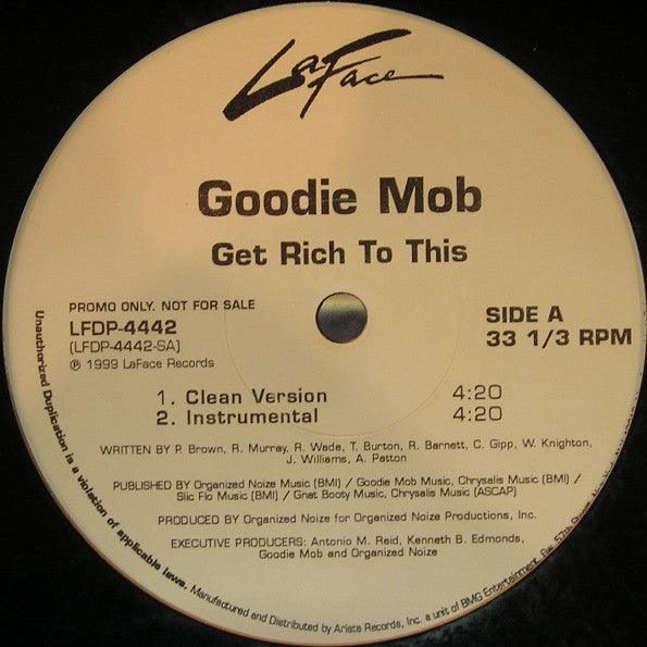 Goodie Mob : Get Rich To This (12", Promo)