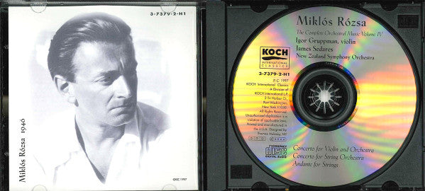 Miklós Rózsa - The New Zealand Symphony Orchestra, James Sedares • Igor Gruppman : Concerto For Violin And Orchestra / Concerto For String Orchestra / Andante For Strings (CD, Album)