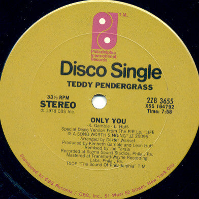 Teddy Pendergrass : Only You / Get Up, Get Down, Get Funky, Get Loose (12", Single)