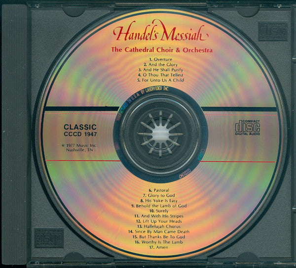 The Cathedral Choir And Symphony Orchestra : Handel's Messiah (CD)