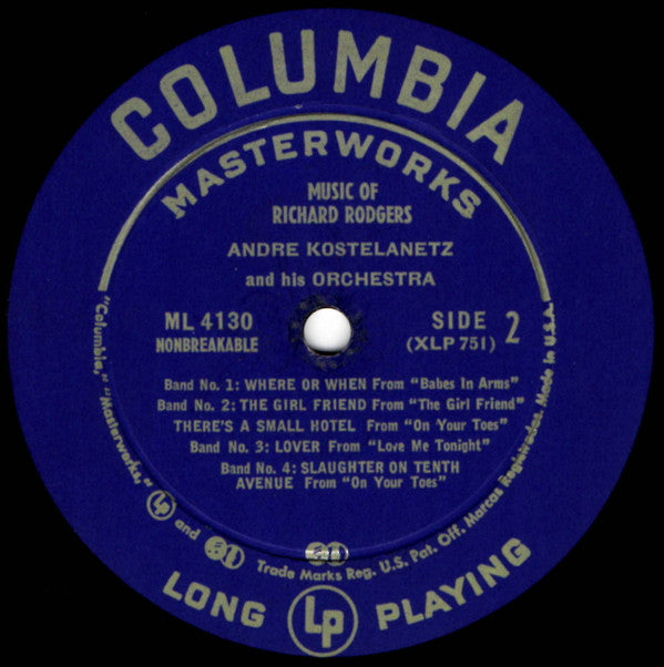 André Kostelanetz And His Orchestra : Music Of Richard Rodgers (LP, Album, Mono, RP)