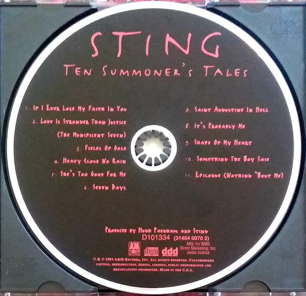 Sting : Ten Summoner's Tales (CD, Album, Club)