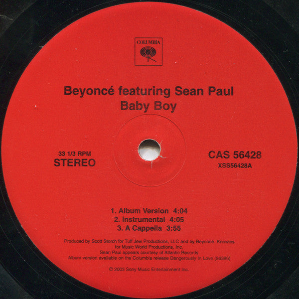 Beyoncé Featuring Sean Paul : Baby Boy (12")