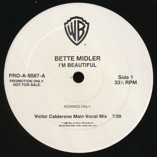 Bette Midler : I'm Beautiful (12", Advance, Promo)