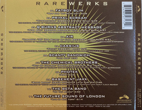 Various : Rarewerks (CD, Comp)