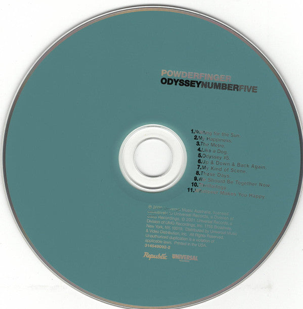 Powderfinger : Odyssey Number Five (CD, Album, Aqu)