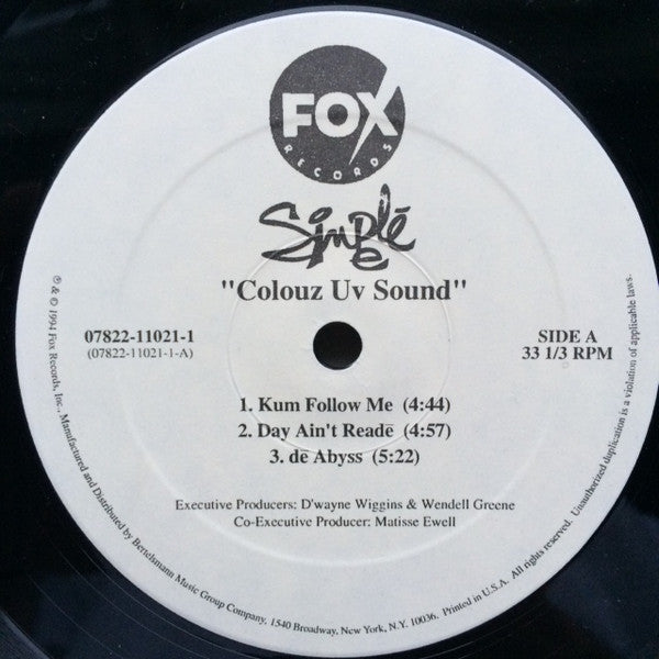 Simple E : Colouz Uv Sound (2xLP, Album, Gat)