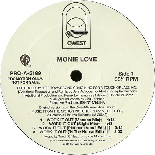 Monie Love : Work It Out (12", Promo)