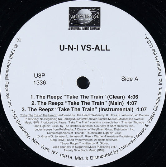 Various : U-N-I VS-ALL (12", Promo)
