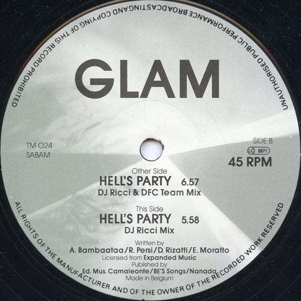 Glam : Hell's Party (12")