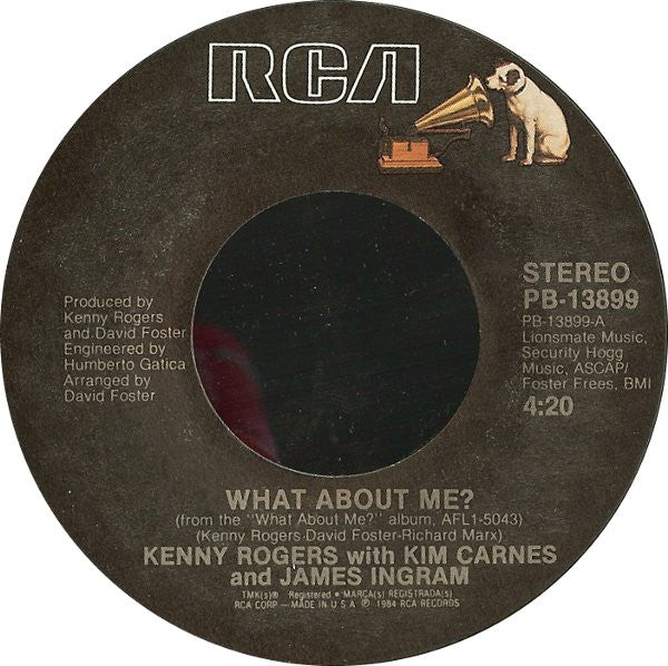 Kenny Rogers With Kim Carnes And James Ingram : What About Me? (7", Single, Styrene, Ind)