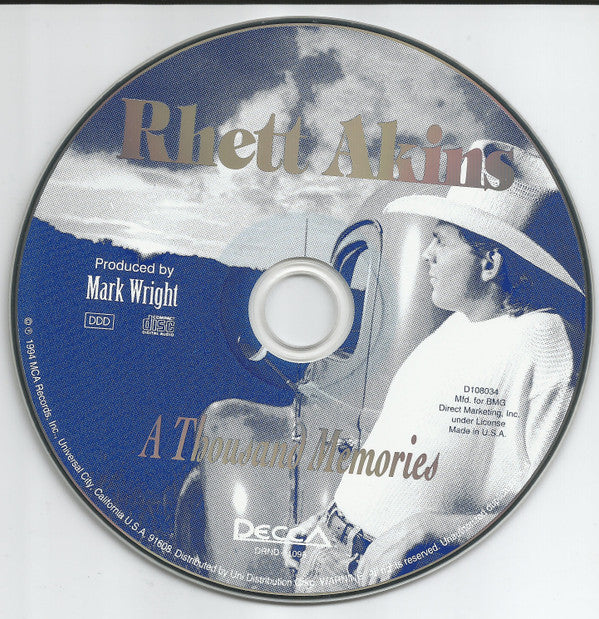 Rhett Akins : A Thousand Memories (CD, Album, Club)