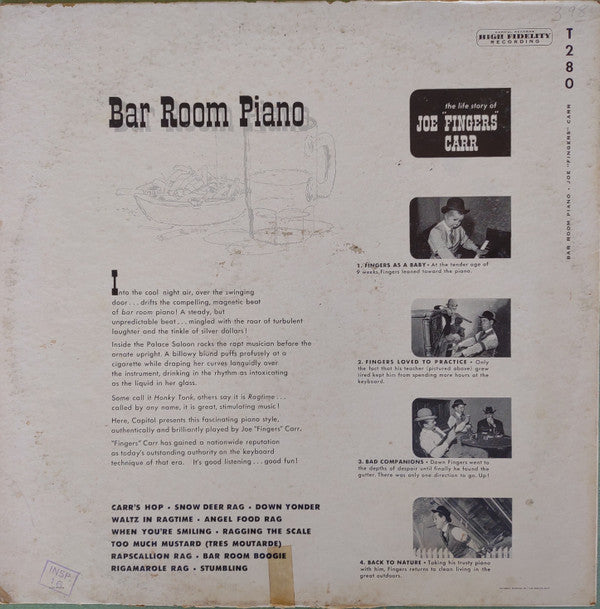 Joe "Fingers" Carr : Bar Room Piano (LP, Mono)