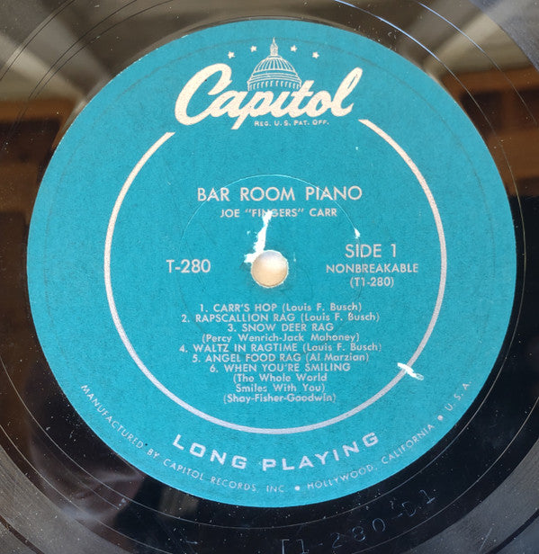 Joe "Fingers" Carr : Bar Room Piano (LP, Mono)