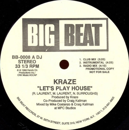 Kraze : Let's Play House (12", Promo)