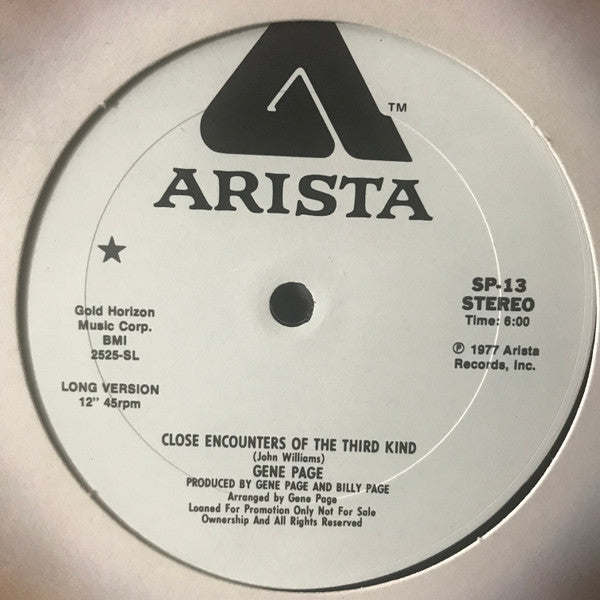 Gene Page : Close Encounters Of The Third Kind (12", Promo)